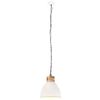 vidaXL griestu lampa, industriāla, balta, dzelzs, koks, 46 cm, E27