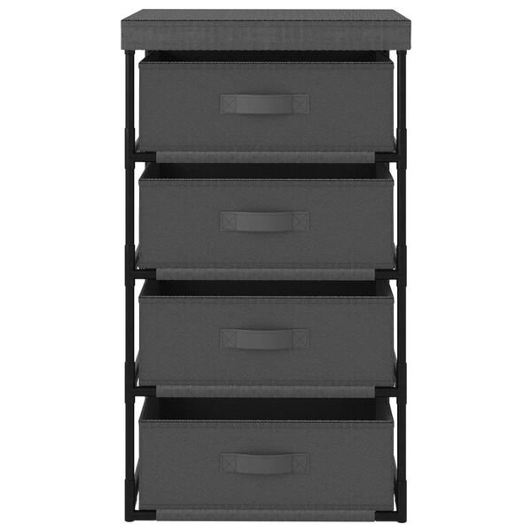 vidaXL plaukts ar 4 auduma groziem, pelēks, tērauds