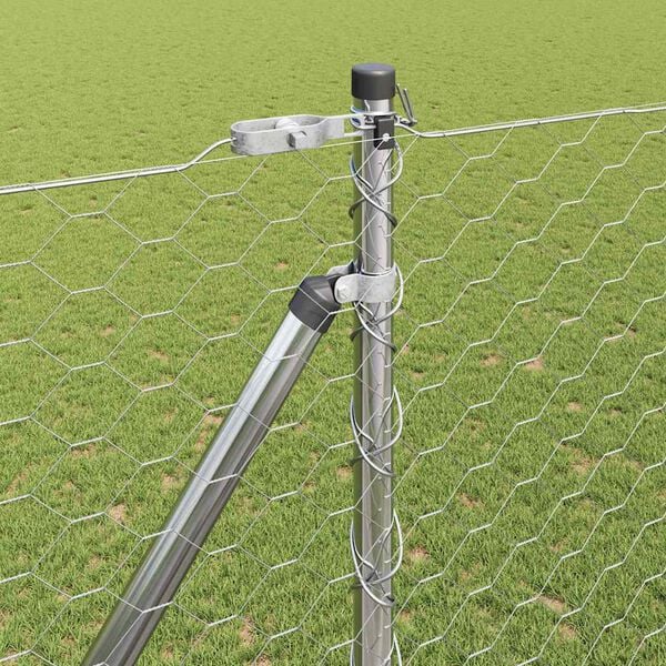 vidaXL Žoga āķis Sudraba 10 x 1,5 m (50 mm acu izmērs) Tērauds