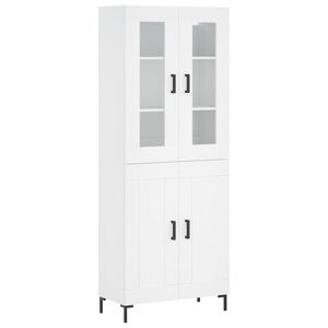 vidaXL augstais skapis, balts, 69,5x34x180 cm, inženierijas koks
