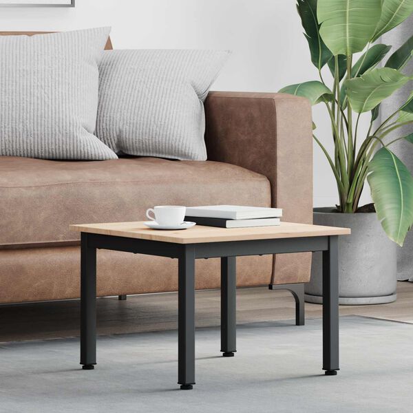 vidaXL Kafijas galdiņ&scaron; Dabiska 50 x 50 x 36 cm Ciets priedes koks