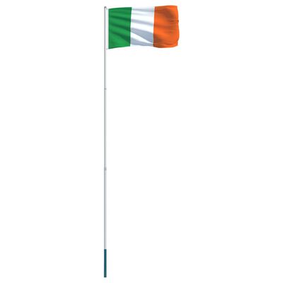 vidaXL Īrijas karogs un karoga masts, alumīnijs, 4 m