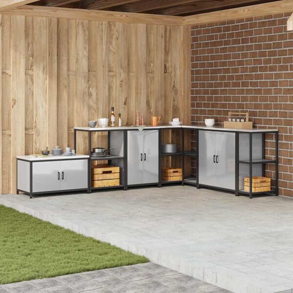 vidaXL Virtuves Uzglabā&scaron;ana ar plauktu Sudraba 60 x 50 x 92 cm Tērauds