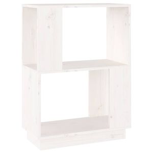 vidaXL grāmatu plaukts, balts, 51x25x70 cm, priedes masīvkoks