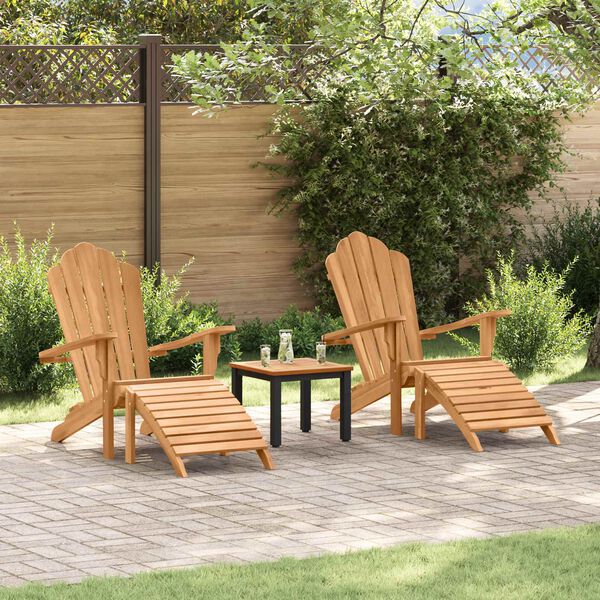 vidaXL Adirondack krēsls 2 pcs Brūna 137 x 77 x 95 cm Ciets tek&scaron;a koks