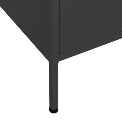 vidaXL skapītis, 80x35x101,5 cm, tērauds, melns