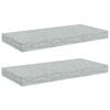 vidaXL sienas plaukti, 2 gab., betona pelēki, 50x23,5x3,8 cm, MDF