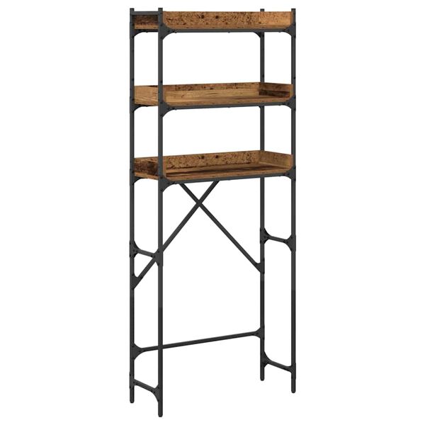 vidaXL Veļas mašīnas plaukts ar plauktu Vecs koks 67 x 25 x 163 cm