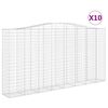 vidaXL arkveida gabiona grozi, 10gb., 400x50x200/220cm, cinkota dzelzs