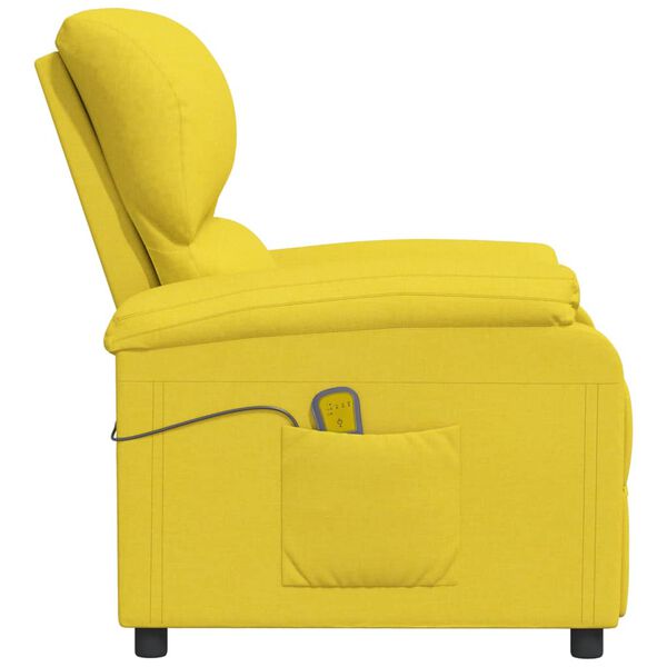 vidaXL masāžas krēsls, gai&scaron;i dzeltens audums