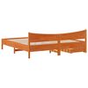 vidaXL gultas rāmis ar atvilktnēm, vaska brūnas, 180x200 cm, priede