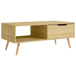 vidaXL kafijas galdiņ&scaron;, ozolkoka krāsa, 100x49,5x43 cm