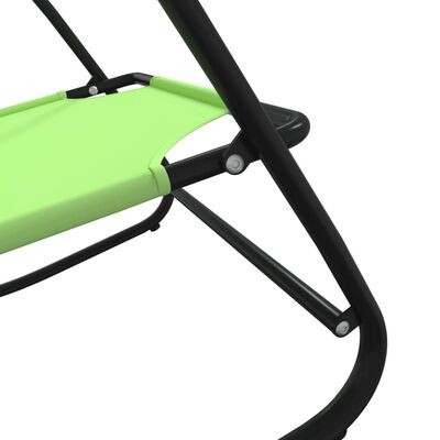 vidaXL sauļošanās šūpuļkrēsli, 2 gab., tērauds, zaļš tekstilēns