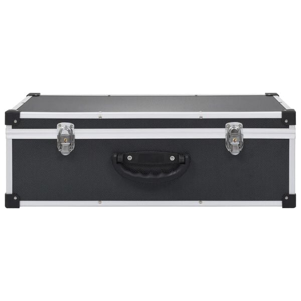 vidaXL CD koferis 80 kompaktdiskiem, ABS, alumīnijs, melns