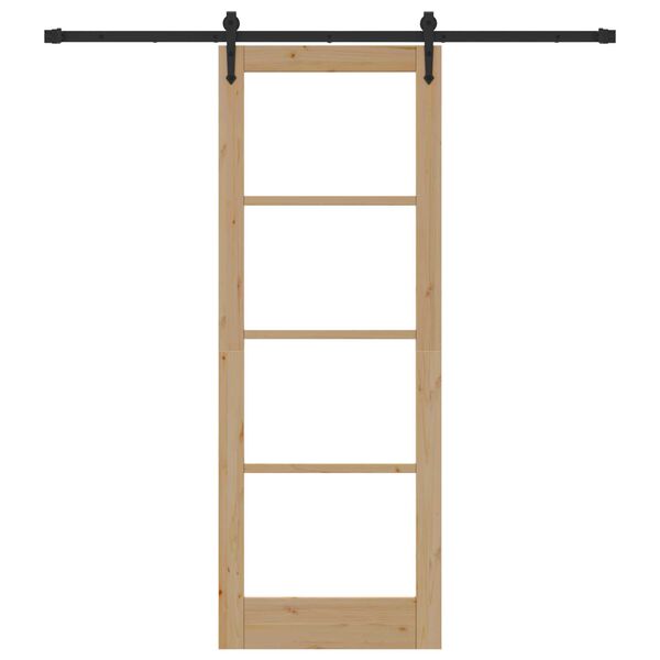 vidaXL Slīdo&scaron;ās durvis Dabīgs un melns 78 x 211 cm