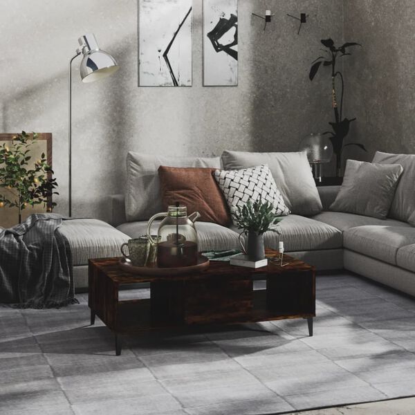 vidaXL kafijas galdiņ&scaron;, ozolkoka krāsā 103,5x60x35cm inženierijas koks