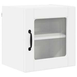 vidaXL Sienas stikla skapis PORTO Balts 40 x 31 x 40 cm