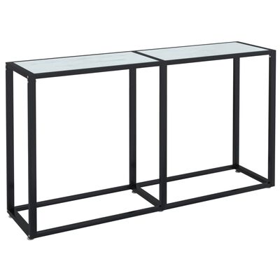 vidaXL konsoles galdiņš, marmora raksts, 140x35x75,5 cm, rūdīts stikls