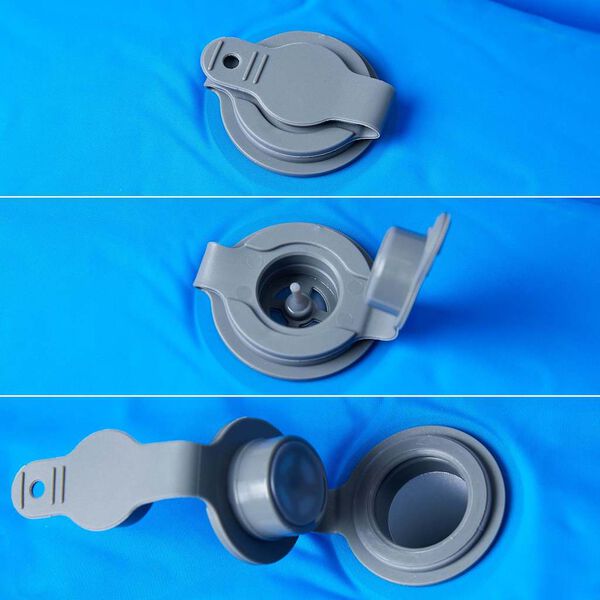 vidaXL pa&scaron;piepū&scaron;ams kempinga matracis, spilvens, vienvietīgs, zils