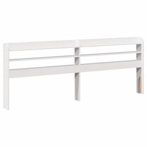vidaXL galvgalis ar plauktiem, balts, 200 cm, priedes masīvkoks