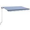 vidaXL Nolokāms markīze Zila un balta 300 x 250 cm Poliesters