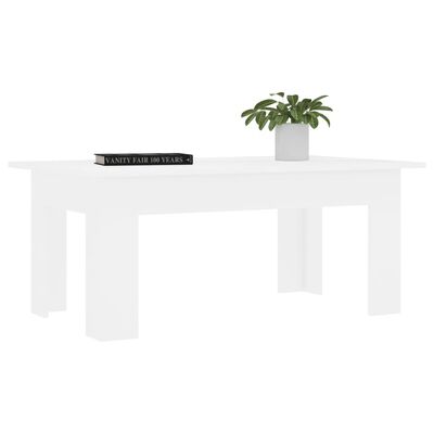 vidaXL kafijas galdiņš, 100x60x42 cm, balts, skaidu plāksne