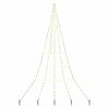 vidaXL LED Ziemassvētku koks ar zemes mietiem Silti balts 306 cm