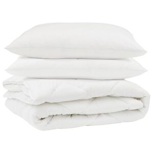 vidaXL Sega ar spilvenu 3 pcs Balts Mikro&scaron;ķiedra