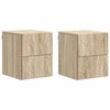 vidaXL Sienā stiprināms nakts skapis 2 pcs Sonomas ozols