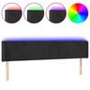 vidaXL gultas galvgalis ar LED, 183x16x78/88 cm, melns samts
