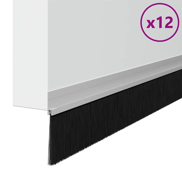 vidaXL Pa&scaron;līpojo&scaron;as durvju birstes 12 pcs Sudraba 100 cm