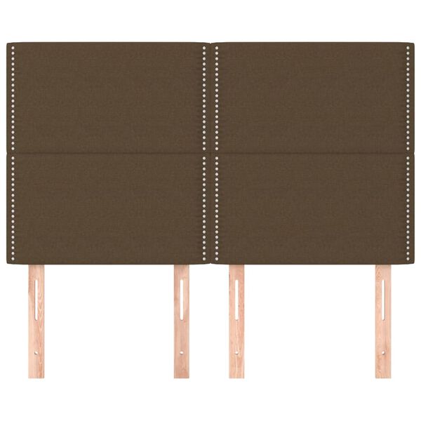 vidaXL galvgalis, tum&scaron;i brūns, 144x5x118/128 cm, audums