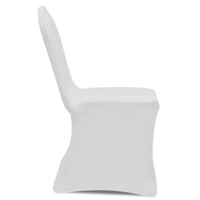 vidaXL krēslu pārvalki, 12 gab., balts elastīgs audums
