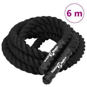 vidaXL kaujas virve, melna, 6 m, 4,5 kg, poliesters