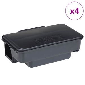 vidaXL Peļu slazdi 4 gab Melns 22x12,5x7,5 cm