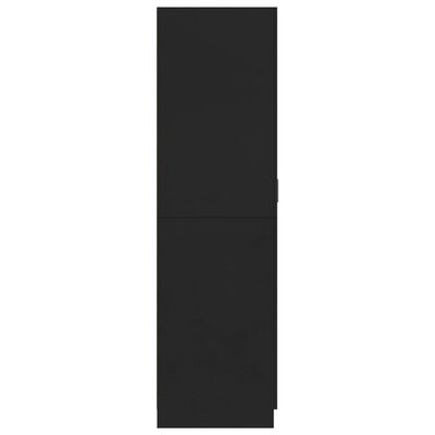 vidaXL skapis, melns, 80x52x180 cm, skaidu plāksne