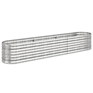 vidaXL augstā puķu kaste, 224x40x36 cm, cinkots tērauds, sudrabaina