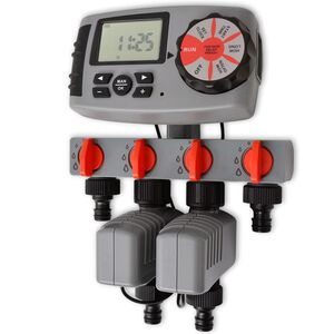42352 vidaXL Automātiskā irigācijas Timer ar 4 stacijām 3 V