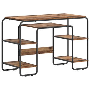 vidaXL Galds ar uzglabā&scaron;anu Vecs koks 113,5 x 52 x 75,5 cm