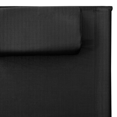 vidaXL sauļošanās zviļņi, 2 gab., tekstilēns, melni ar pelēku
