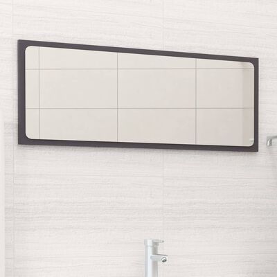 vidaXL vannasistabas spogulis, spīdīgi pelēks, 90x1,5x37 cm