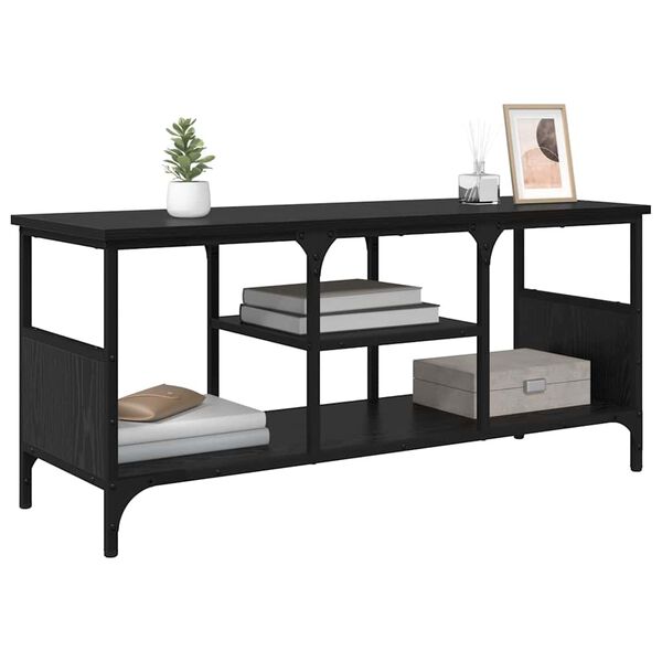 vidaXL Televizora skapī&scaron;a Melns ozolkoks 100 x 35 x 45 cm