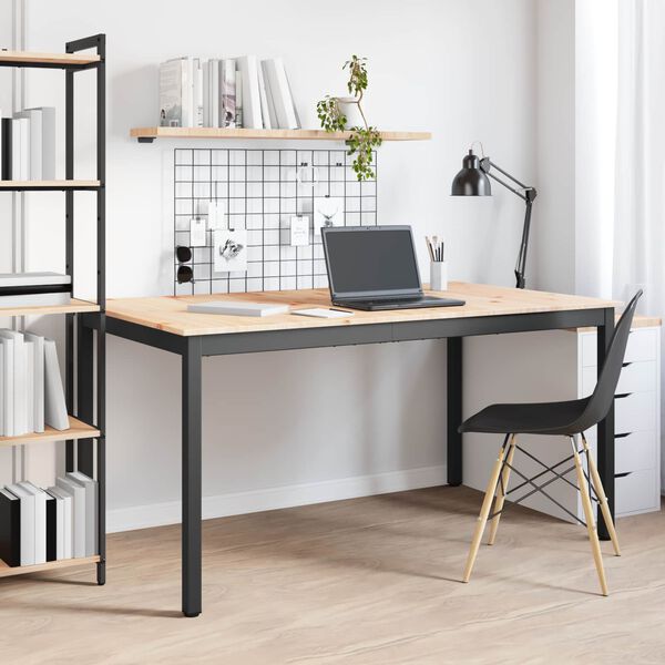 vidaXL Ēdamgalds Dabiska 150 x 90 x 75 cm Ciets priedes koks