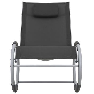 vidaXL dārza šūpuļkrēsls, melns tekstilēns