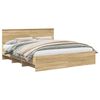vidaXL Gultas rāmis Sonoma ozols 200 x 200 cm Inženierijas koks