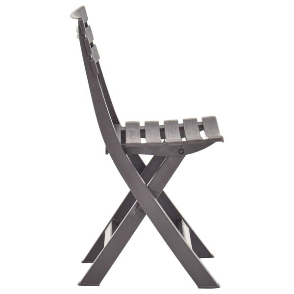 vidaXL saliekami dārza krēsli, 2 gab., pelēkbrūna plastmasa