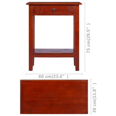 vidaXL konsoles galdiņš, 60x30x75cm, klasiski brūns, masīvs sarkankoks