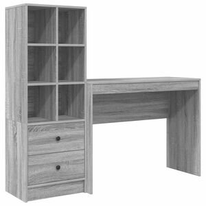 vidaXL Galds Pelēks Sonoma 145,5 x 40 x 127 cm 2 gab.