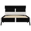 vidaXL gultas rāmis ar LED, melna mākslīgā āda, 90x200 cm