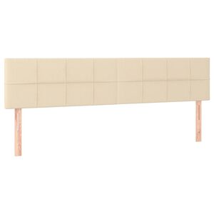 vidaXL gultas galvgaļi, krēmkrāsas, 200x5x78/88 cm, audums